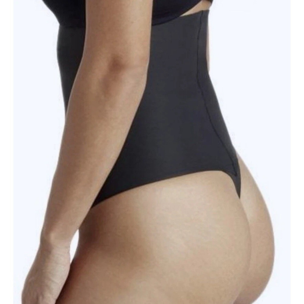 $42 TC Fine Women's Black Stretch Control High-Waist Thong Shapewear Size 2X